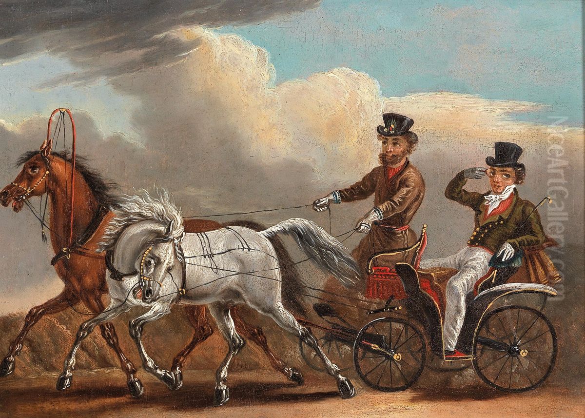 Follower Wild Carriage Ride Oil Painting by Aleksander Orlowski