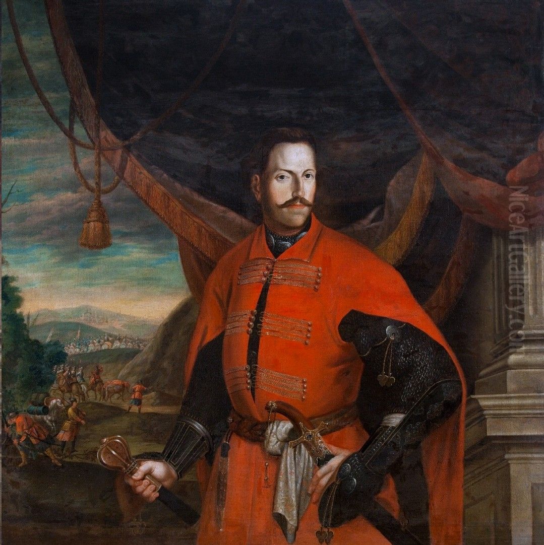 Aleksander Jan Jablonowski Oil Painting by Antoni Jozef Misiowski