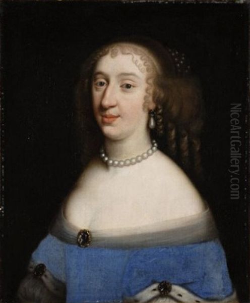 Anne-Marie-Louise d'Orleans, duchesse de Montpensier, dite La Grande Mademoiselle Oil Painting by Henri and Charles Beaubrun