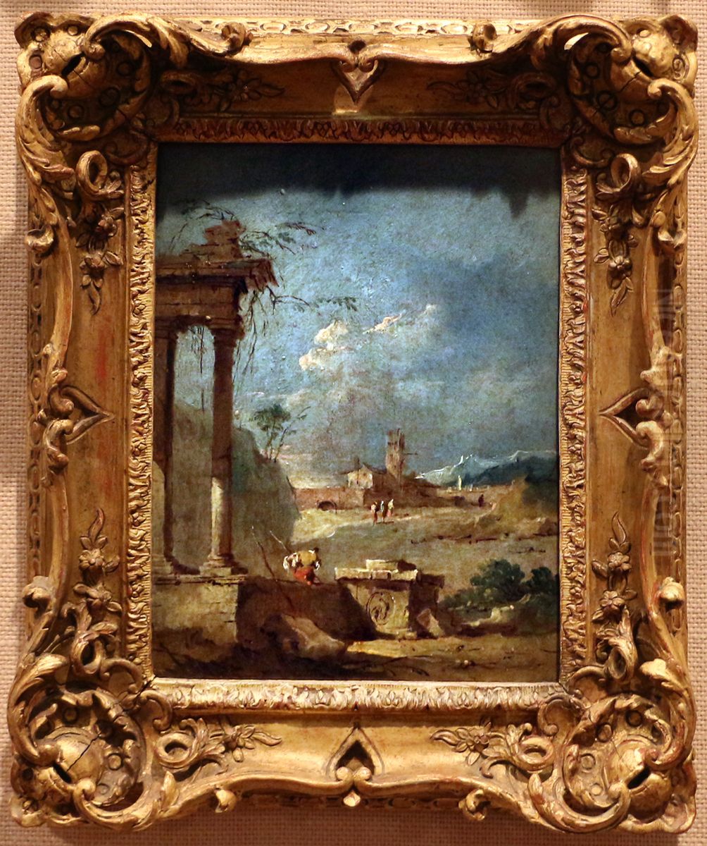 Paisagem com ruinas Oil Painting by Francesco Guardi