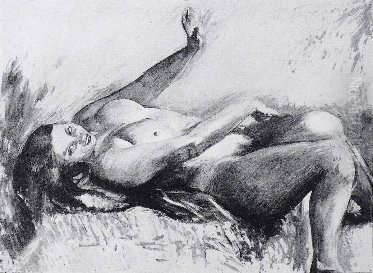 Potiphars Weib Oil Painting by Lovis (Franz Heinrich Louis) Corinth