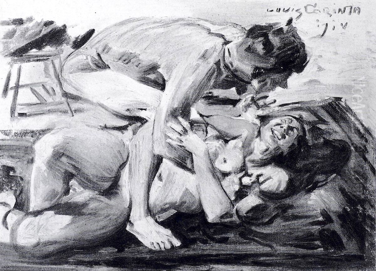 Liebeskampf Oil Painting by Lovis (Franz Heinrich Louis) Corinth