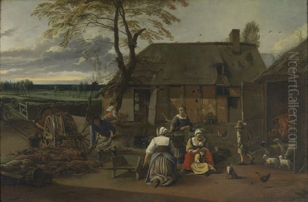 Het boerenerf Oil Painting by Johannes Siberechts