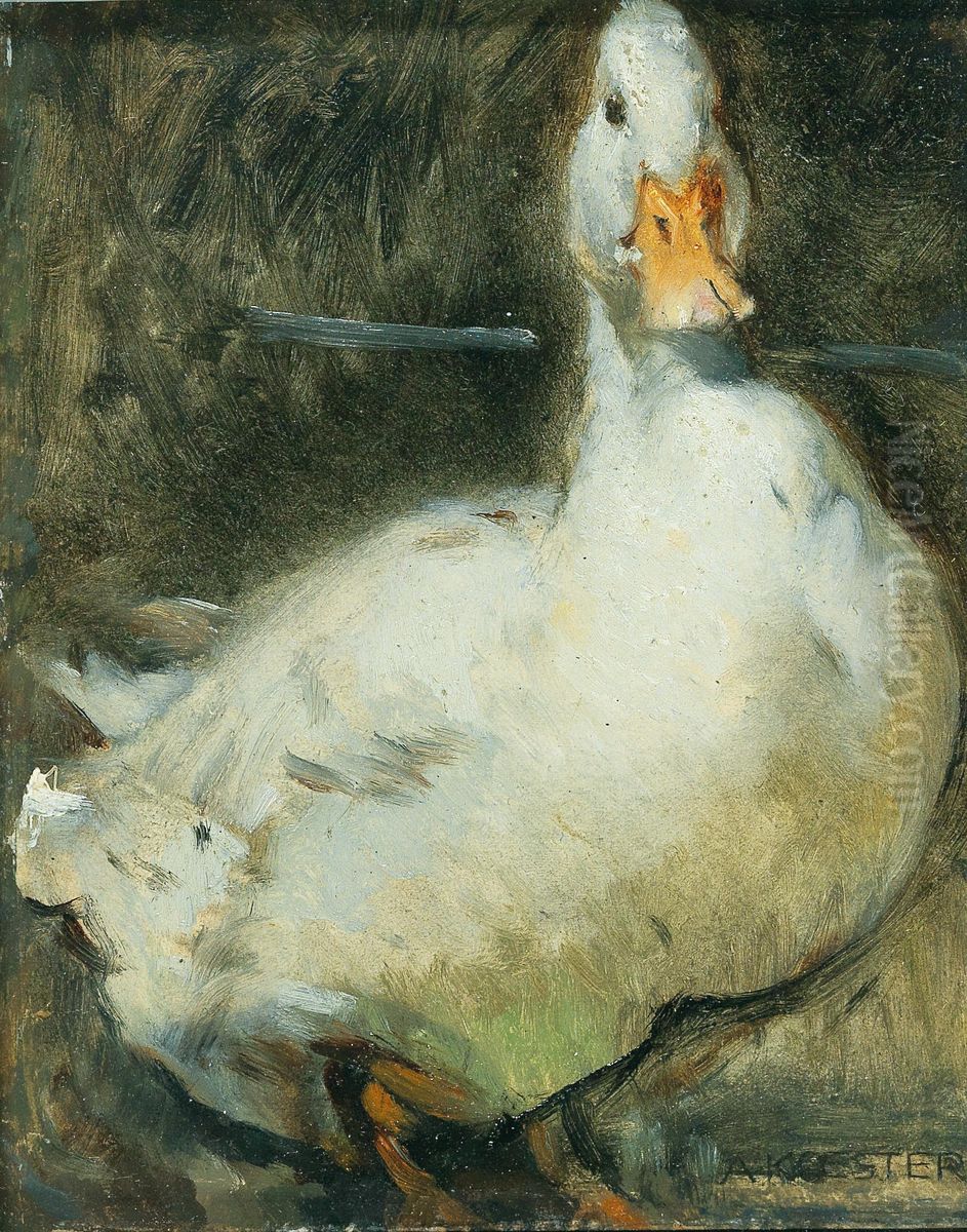 Duck Oil Painting by Alexander Koester