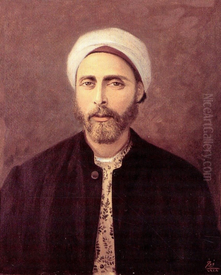 Hajj Hussein Beyhum (1833 - 1881). Oil Painting by Moustafa Farroukh