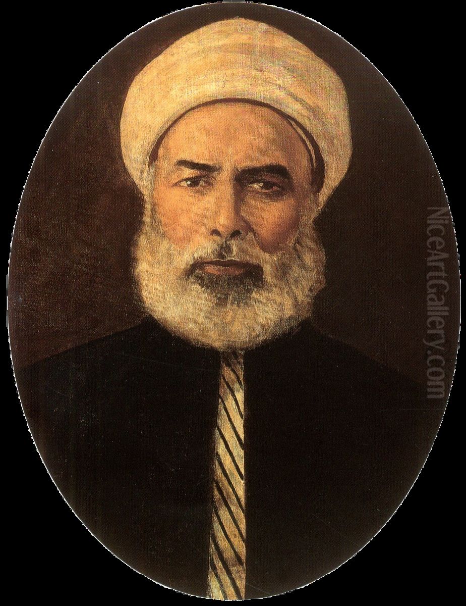 Imam Mohammad Abdo. Oil Painting by Moustafa Farroukh