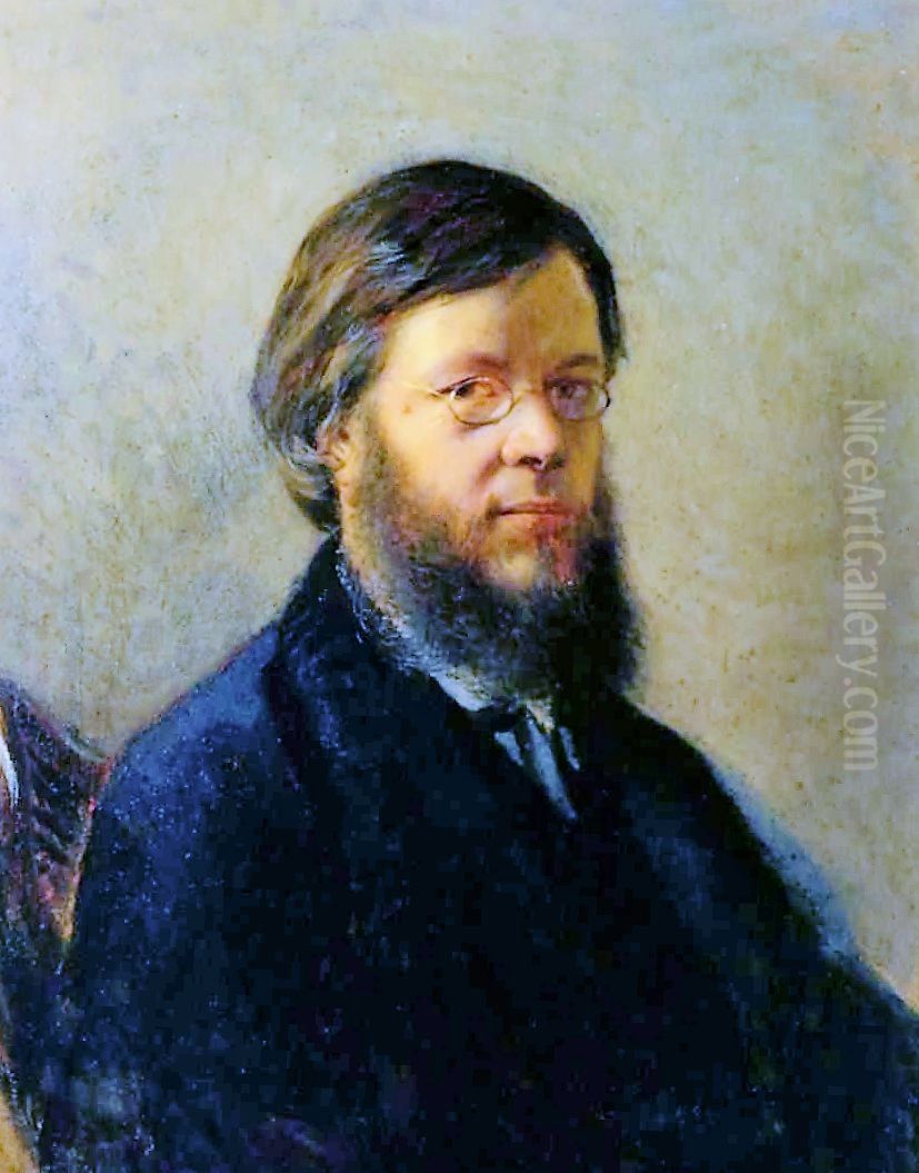 Aleksandr Nikolaevic Pypin (1833-1904) Oil Painting by Nikolai Ge