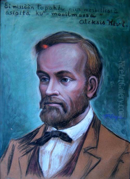 Aleksis Kivi Oil Painting by Sigurd Wettenhovi-Aspa