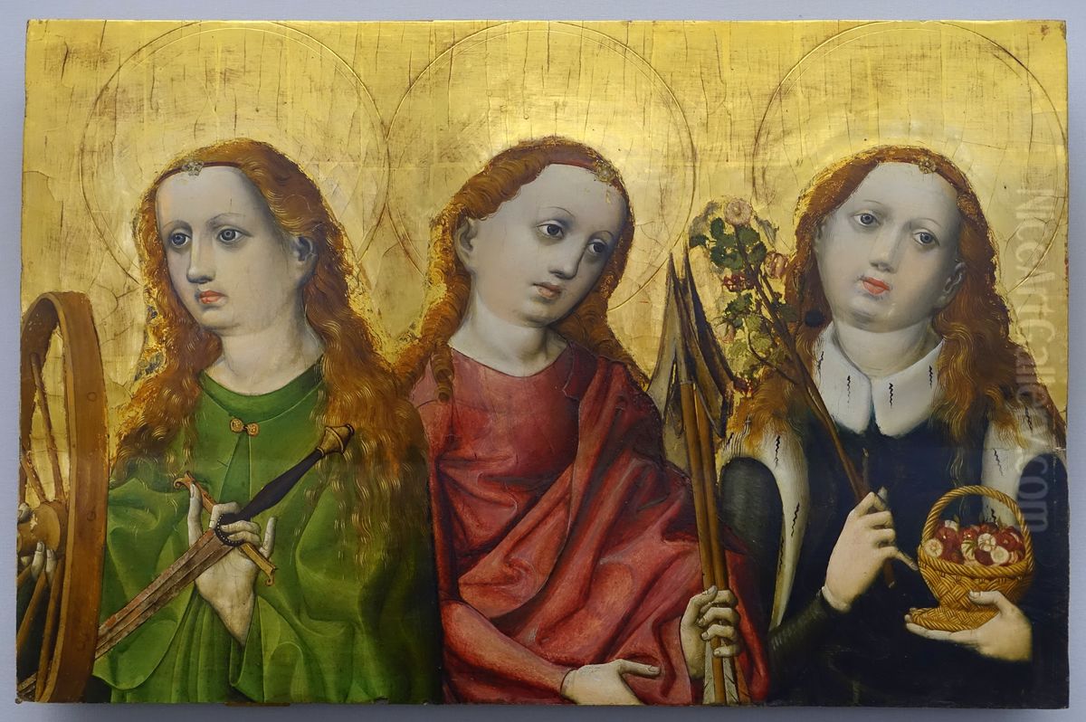 Hll. Katharina, Ursula und Dorothea aus der Augustinereremitenklosterkirche St. Veit, Nurnberg Oil Painting by Master of the Tucher Altarpiece