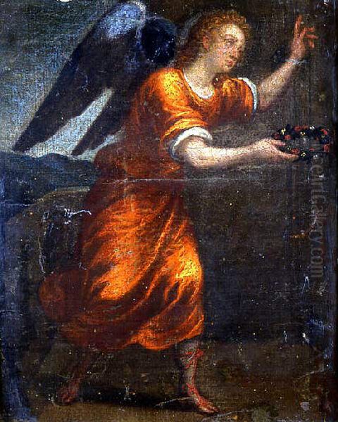 Angel de la Anunciacion Oil Painting by Alessandro Maganza