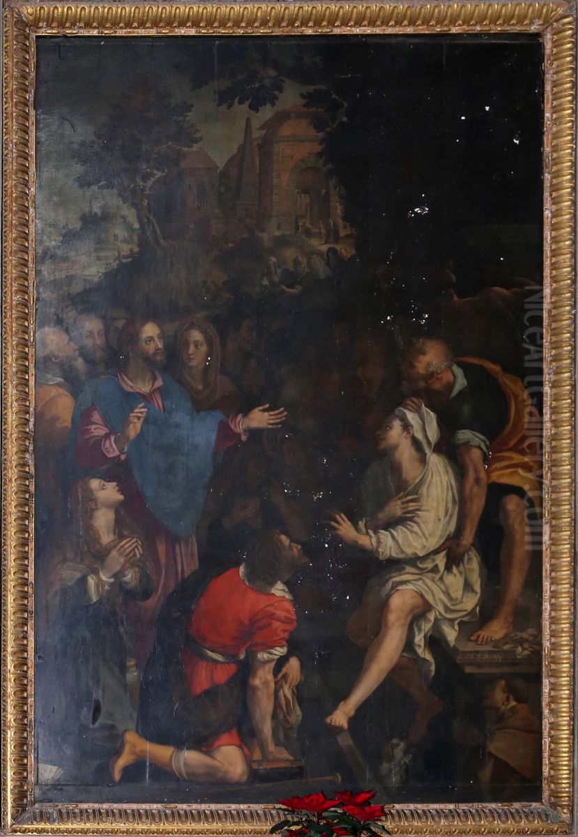 Resurrection of Lazzarus Oil Painting by Alessandro Allori