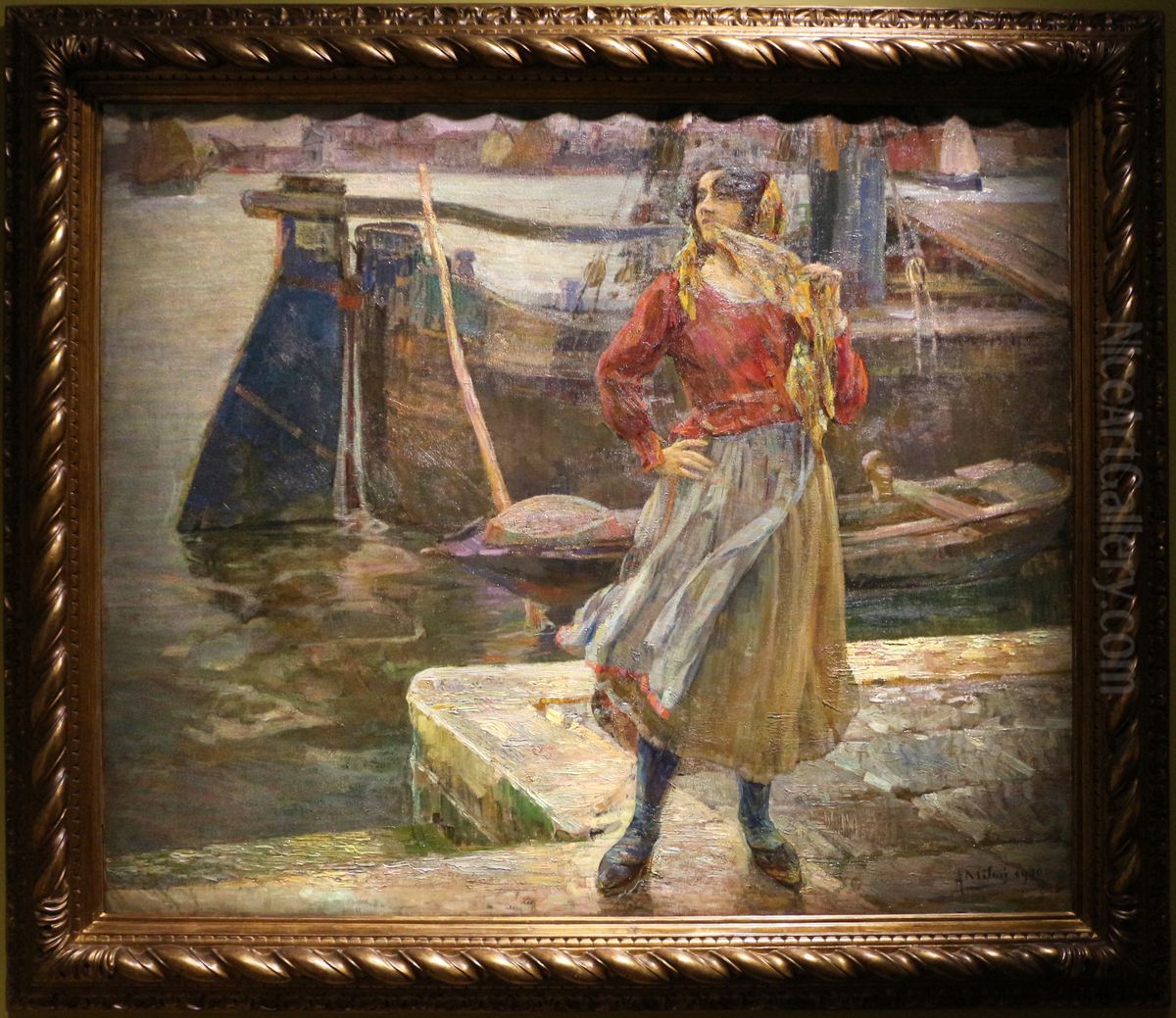 la gelosa Oil Painting by Alessandro Milesi