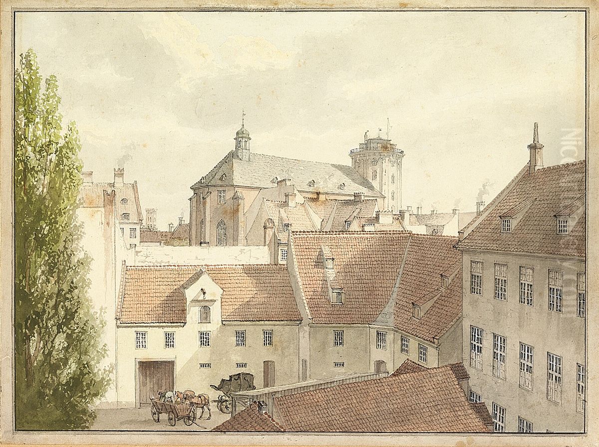 Rooftop view from Hauserplads in Copenhagen, showing 