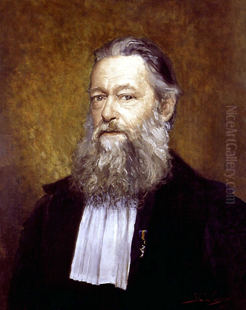 Henrik van Herwerden (1821-1910), Dutch philologist Oil Painting by Johan Coenraad Ulrich Legner