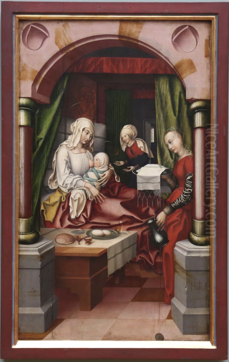 Birth of the Virgin Oil Painting by Hans Fries