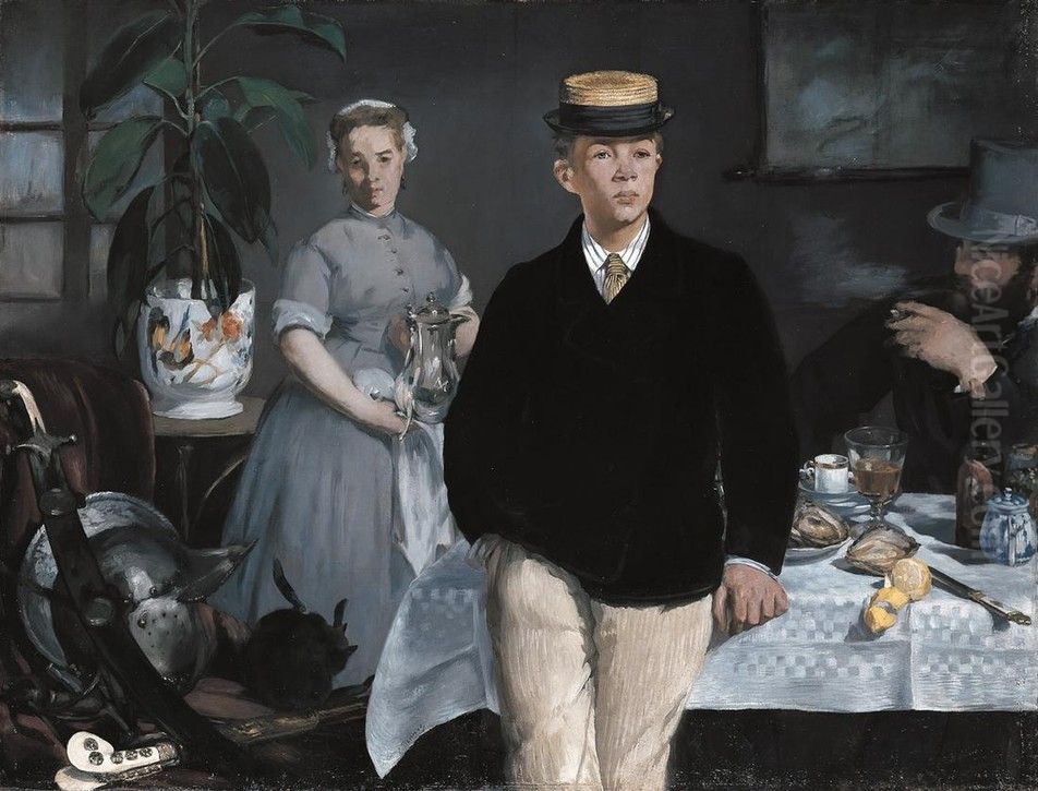 Luncheon in the Studio Oil Painting by Edouard Manet