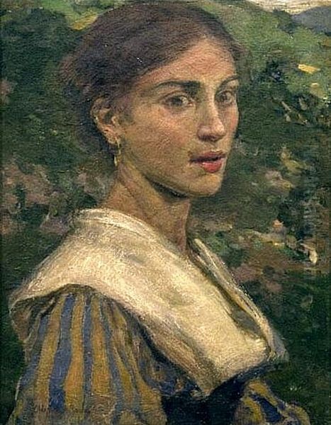 A Sabine Woman Oil Painting by Alexander Ignatius Roche