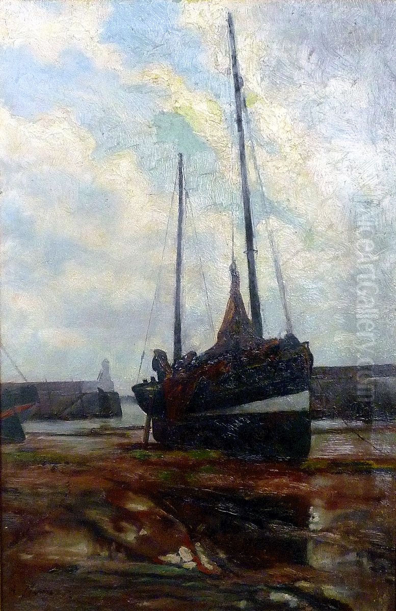 Nautical Scene Oil Painting by Alexander Mann