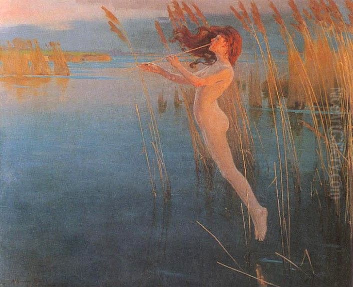 The Long Cry of the Reeds at Even Oil Painting by Alexander Mann