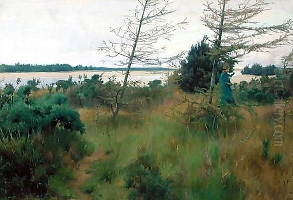 By the Findhorn, Aberdeenshire Oil Painting by Alexander Mann