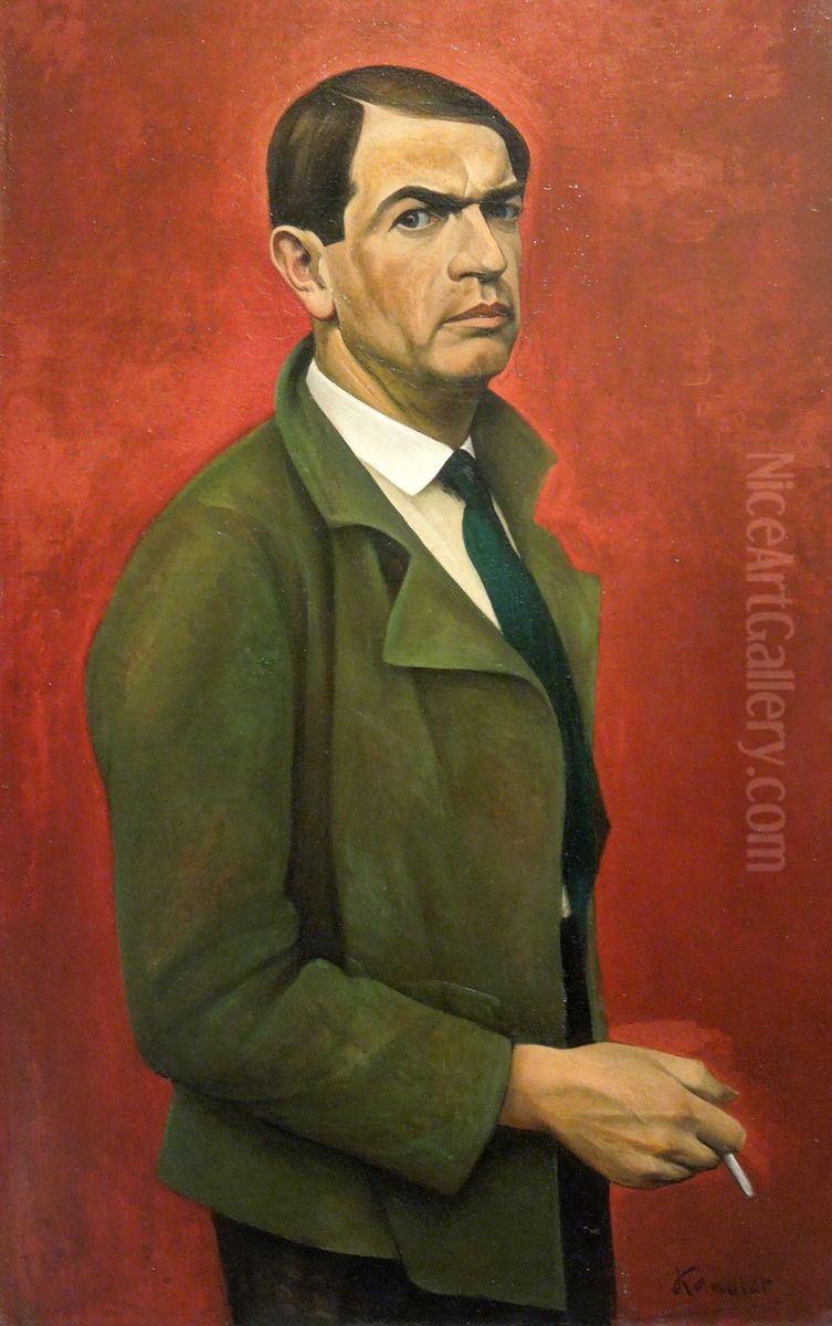 Self-Portrait Oil Painting by Alexander Kanoldt