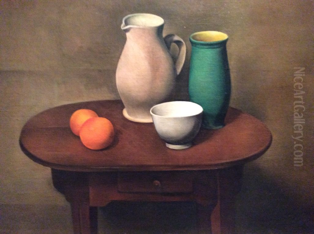 The atelier table Oil Painting by Alexander Kanoldt