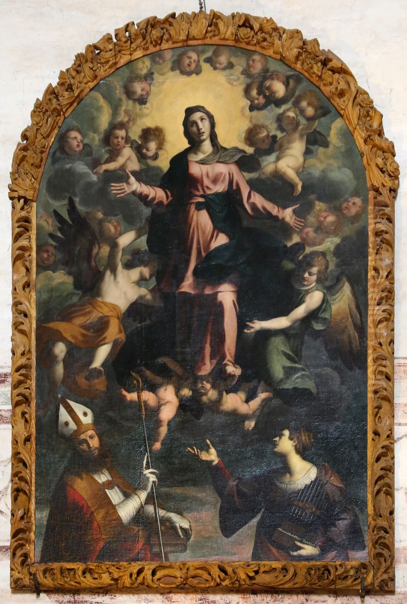 assunta tra i ss. nicola e cecilia Oil Painting by Alessandro Turchi