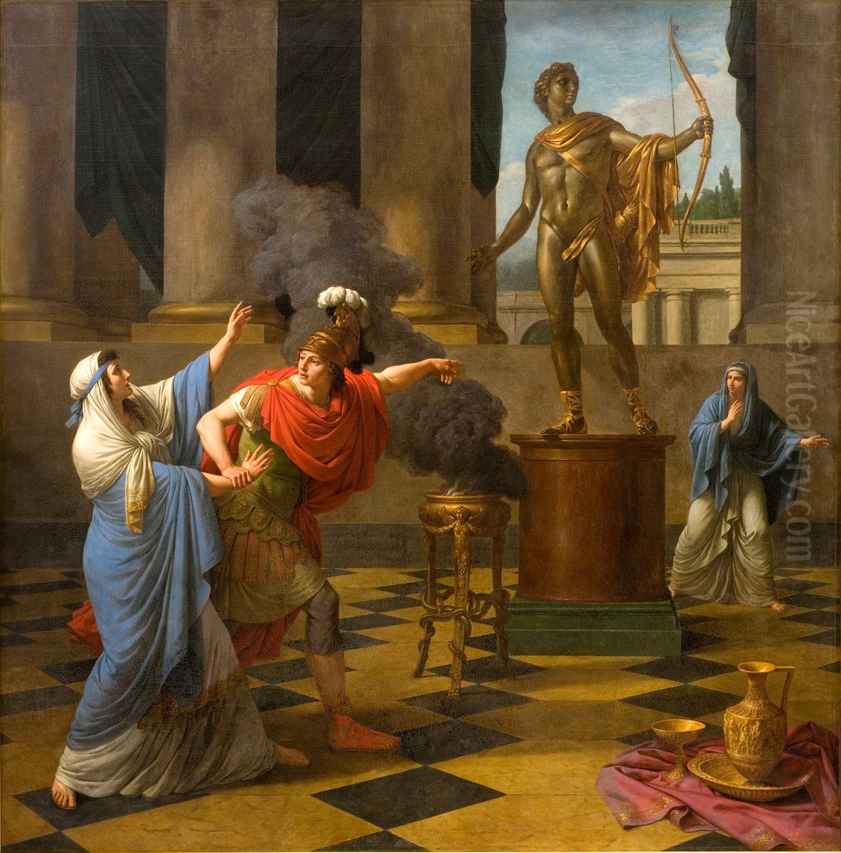 Alexander Consulting the Oracle of Apollo Oil Painting by Louis-Jean-Francois Lagrenee