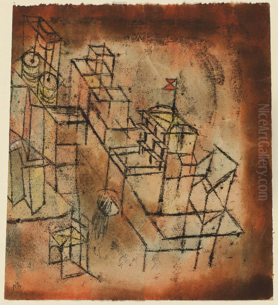 Architecture Oil Painting by Paul Klee