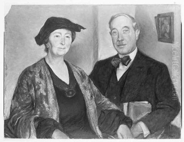 Portrait of Jeanne Henriette Hijmans (1873-1941) and Willem Vogelsang (1875-1954) Oil Painting by Giovanni Costetti