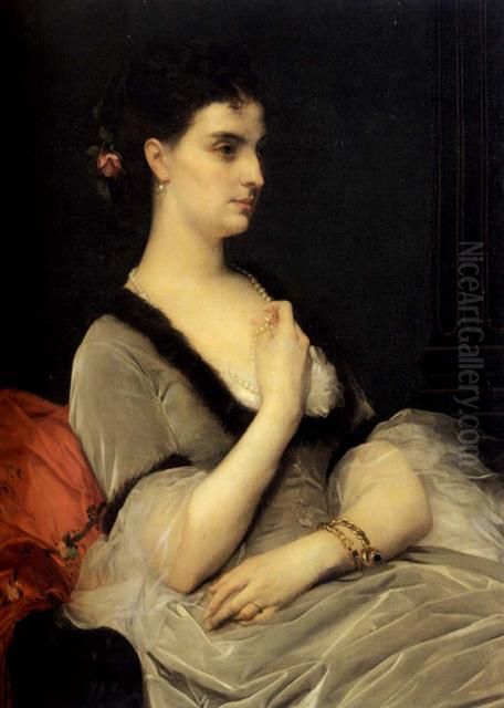 Portrait Of Countess E A Vorontsova Dashkova Oil Painting by Alexandre Cabanel