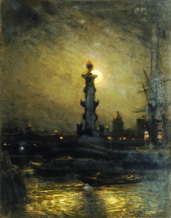 St.Petersburg at Night Oil Painting by Alexey Bogolyubov