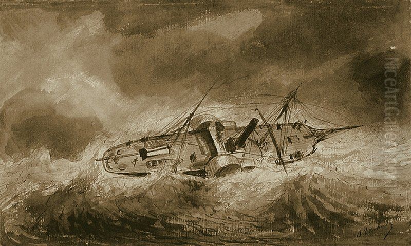 The Tarki Ship Oil Painting by Alexey Bogolyubov