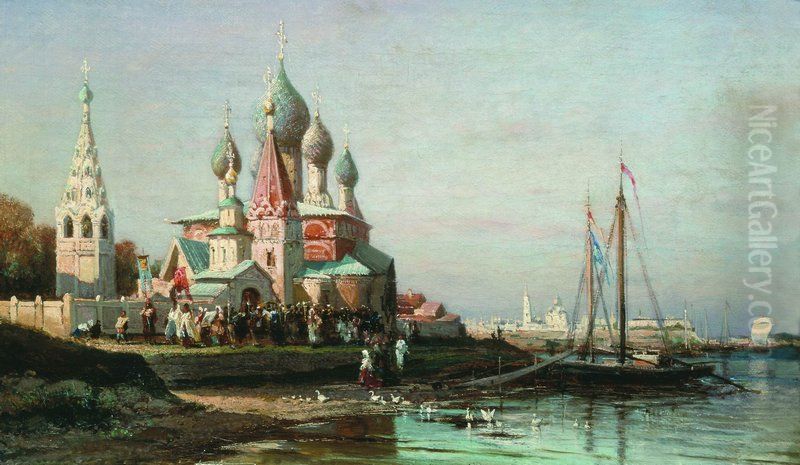The Procession in Yaroslavl Oil Painting by Alexey Bogolyubov