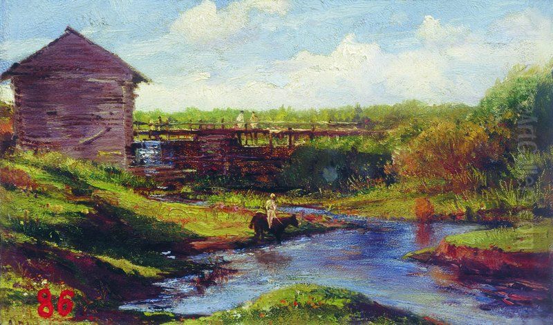 The Watermill in Gorki Oil Painting by Alexey Bogolyubov