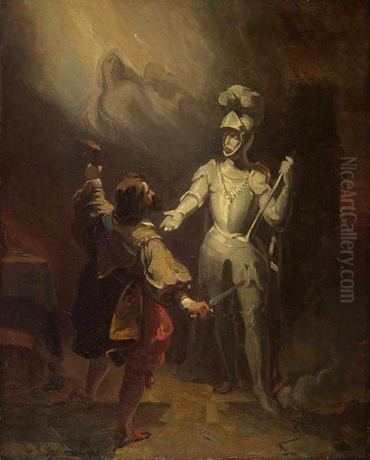 Don Juan and the Statute of the Commander Oil Painting by Alexandre-Evariste Fragonard