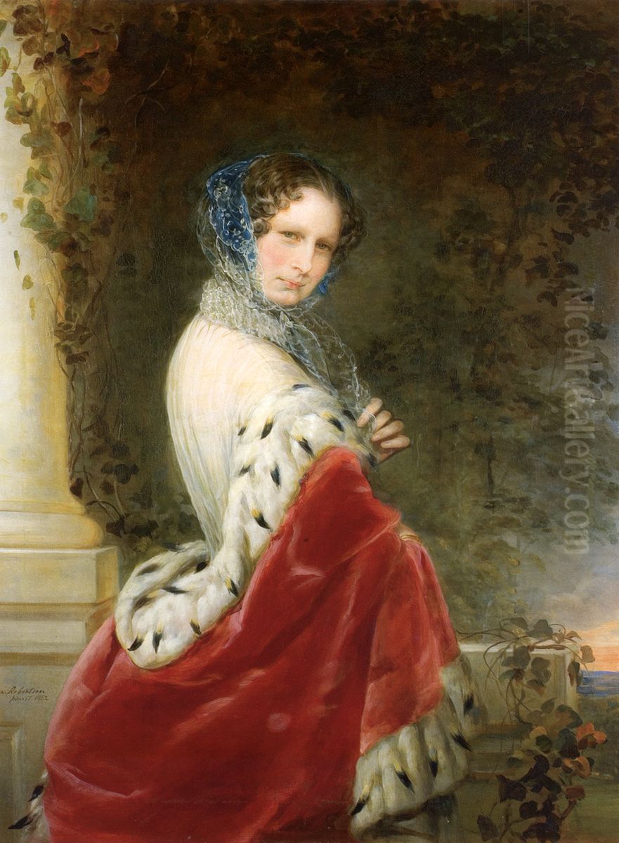 Portrait of Empress Alexandra Fyodorovna (Charlotte of Prussia), Emperor's Nicholas I wife (1798-1860) Oil Painting by Christina Robertson