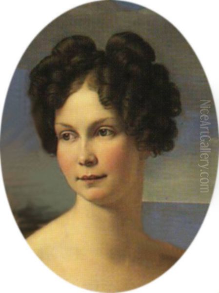 Portrait ofPrincess Alexandrine of Prussia (1803-1892) Oil Painting by Friedrich Wilhelm Schadow