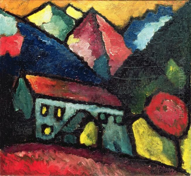 <<Dom v gorah>> Oil Painting by Alexei Jawlensky