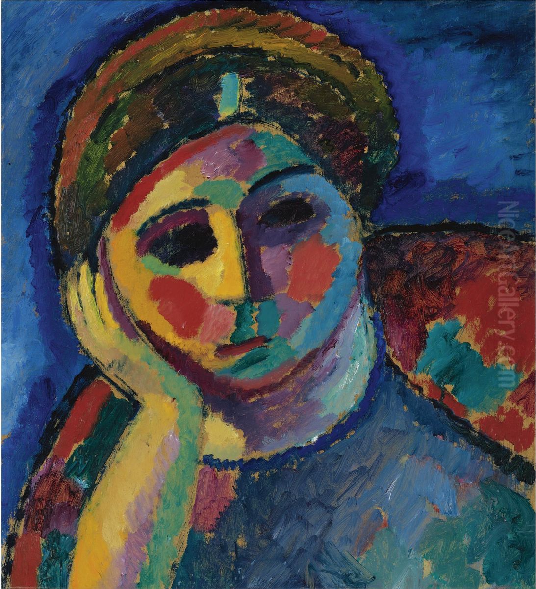The thinking woman Oil Painting by Alexei Jawlensky
