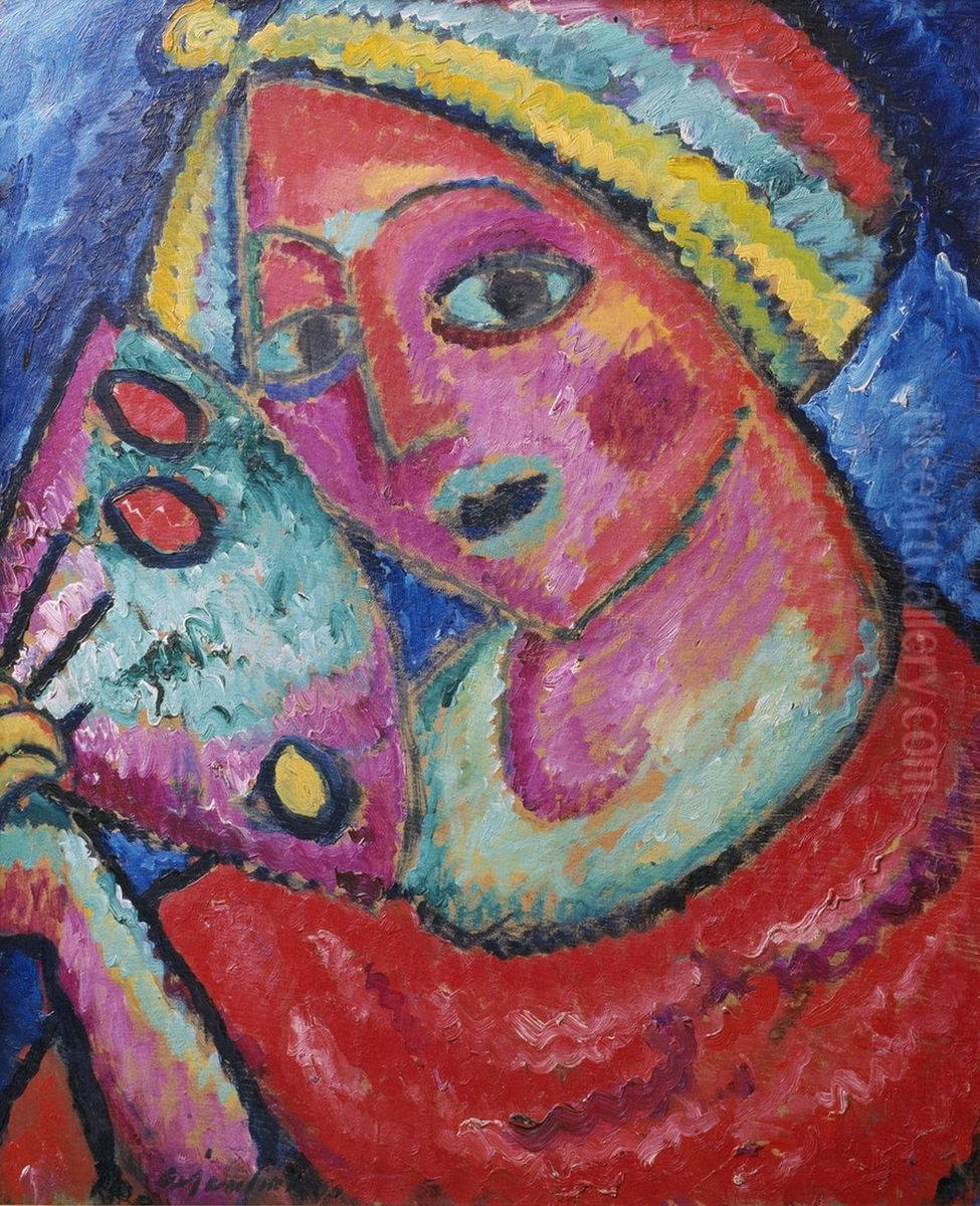 Marchenprinzessin mit Facher Oil Painting by Alexei Jawlensky