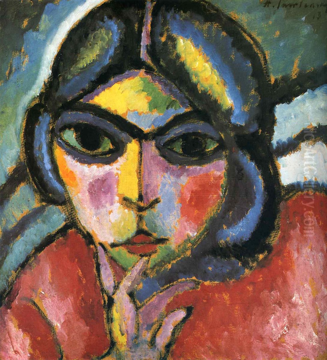 Sinnende Frau Oil Painting by Alexei Jawlensky