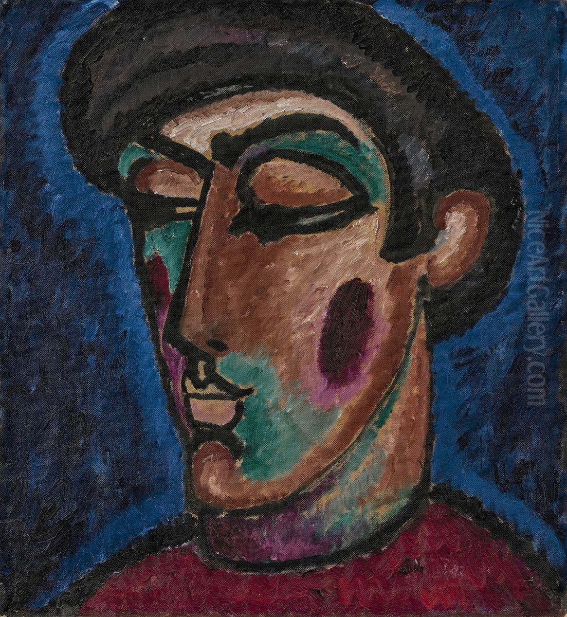 Renaissancekopf Oil Painting by Alexei Jawlensky