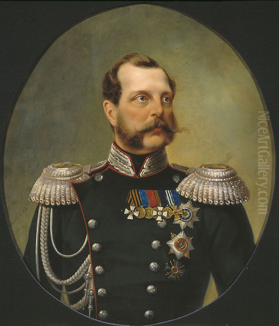 Portrait ofAlexander II of Russia Oil Painting by Nikolay Lavrov