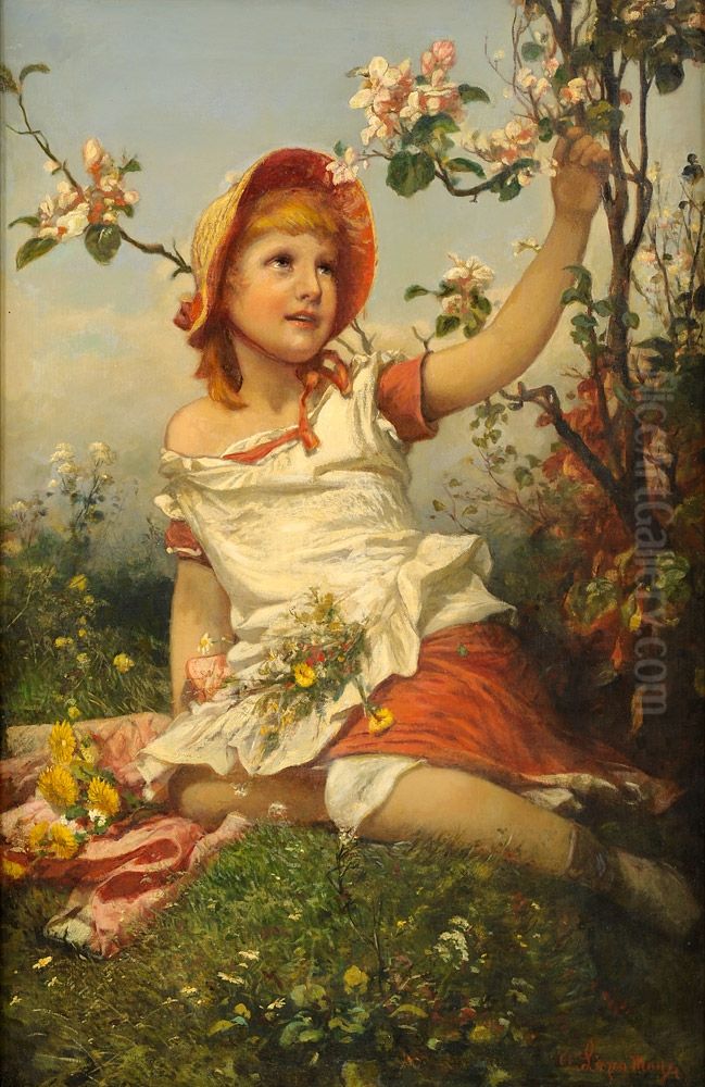 Fruhlingsfreuden Oil Painting by Sandor Liezen-Mayer