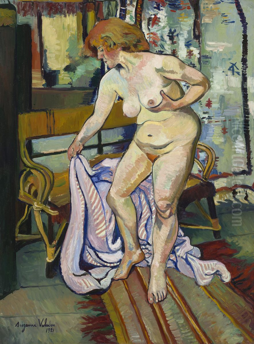 Nude with drapery (Nu a la draperie) Oil Painting by Suzanne Valadon