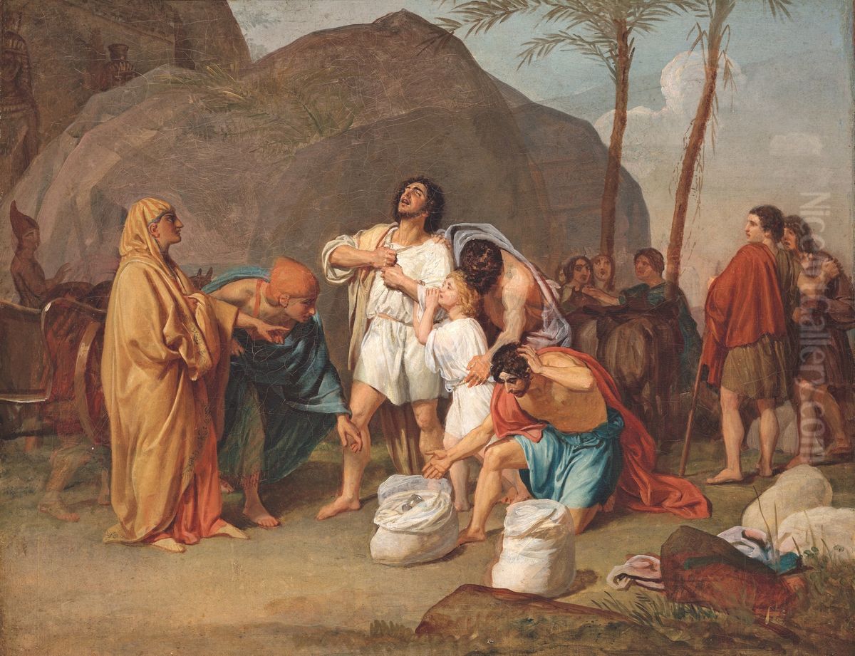 Joseph's Brothers Find the Silver Goblet in Benjamin's Pack. Oil Painting by Alexander Ivanov
