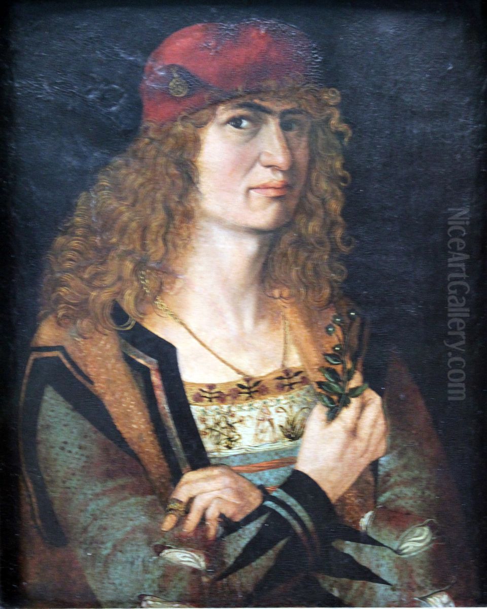 Portrait of a Bridegroom Oil Painting by Jakob Elsner