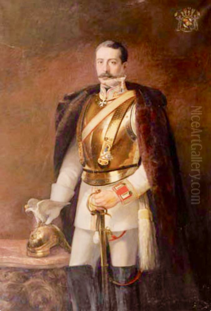 Alexander Otto Hugo Wladimir Furst zu Munster von Derneburg, Ledenburg etc. (1858-1922), royal Prussian major a la suite and of legal profession. Oil Painting by Unidentified painter
