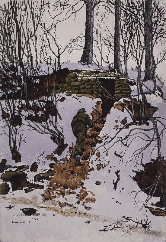 The Steps - A Dugout in Germany Oil Painting by Alex Colville